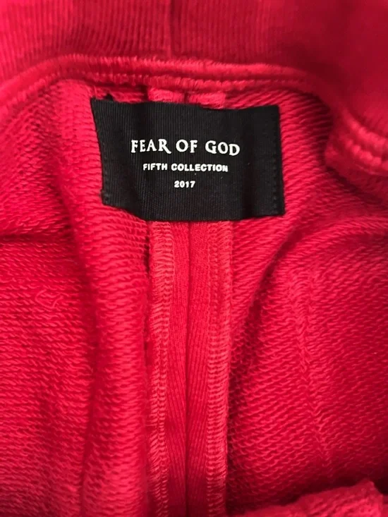 NWT Fear of God Red fifth collection riri m8 zip ankle ZIPPERS DRAWSTRING COTTON - Picture 12 of 17
